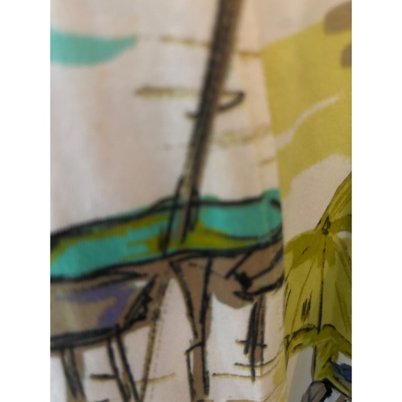 Ongque Woman Tropical Resort Scene Zipper Front Stretch‎ Top Size 2X - Picture 3 of 7